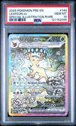 2025 POKEMON PRE EN-PRISMATIC EVOLUTIONS #144 LEAFEON EX PSA 10 - Image 1