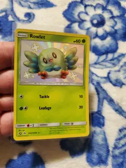 Rowlet SV2/SV94 Shiny Holo Rare Pokemon TCG Hidden Fates: Shiny Vault NM/LP - Image 1