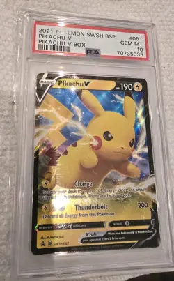 PSA 10 Pikachu V #SWSH061 Pikachu V Box Black Star Promo 2021 Pokemon GEM MINT - Image 1