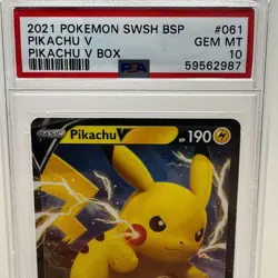 2021 Pokemon SWSH Black Star Promo #061 - Pikachu V Box Promo - PSA 10 GEM MT - Image 2