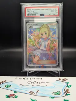 PSA 10 GEM MINT 2018 Pokemon Sun & Moon Ultra Prism Lillie #151 Full Art - Image 1