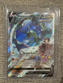 Rayquaza V Evolving Skies 194/203 Holo Ultra Rare Card Alt Art Pokemon Near Mint - Image 1