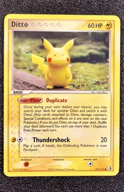 Ditto (Pikachu) - EX Delta Species Regular Common 63/113 (2005) Pokemon TCG - Image 1