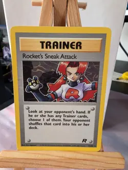 Pokemon TCG Rocket’s Sneak Attack 72/82 Team Rocket Set Heavy Played - Image 1