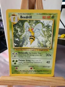 Pokemon TCG Beedrill 17/102 Base Set Heavy Played - Image 1