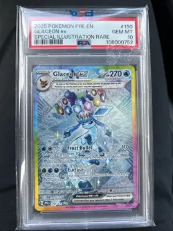 Pokemon 2025 Glaceon ex 150/131 SIR Prismatic Evolutions GEM MINT PSA 10 - Image 1
