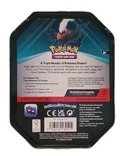 NEW SEALED IN BOX POKEMON TCG: Triple Whammy Darkrai Tin (2024) Free Ship/No Res - Image 2
