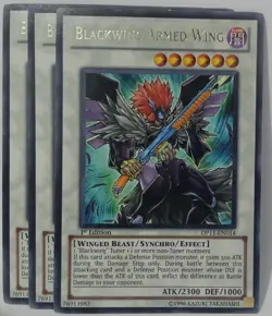 YuGiOh TCG 3x Blackwing Armed Wing DP11-EN014 Rare 1st Edition Lightly Played - Image 1