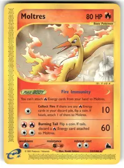 Moltres Non-Holo Rare 21/144 - 2003 Skyridge E-Series Rare Pokemon Card NM - Image 1