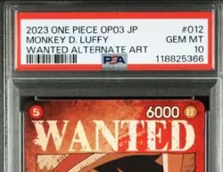 PSA 10 Monkey D. Luffy Wanted Poster SR One Piece Card - Image 4