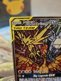 Pokemon Card Moltres & Zapdos & Articuno GX SM210 Hidden Fates Promo NM Clean - Image 3