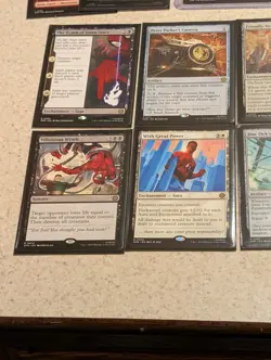 Spiderman MTG 23 Card Lot! Anti-Venom, Spider-Woman, Electro, 16 Rares & 4 Lands - Image 2