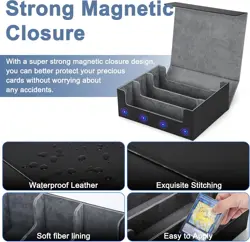 Card Deck Case for Trading Cards 1800+, MTG Card Storage Box, Leather Magnetic C - Image 4