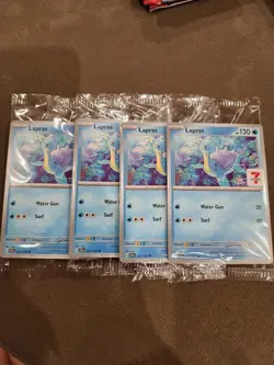 4x Pokemon 7-11 Lapras Promo SEA Exclusive Card (sealed) - Image 1