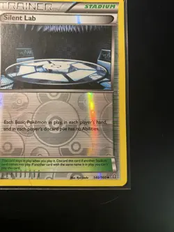 Silent Lab Trainer Stadium Pokemon Card 140/160 Holofoil XY Phantom Forces - Image 4