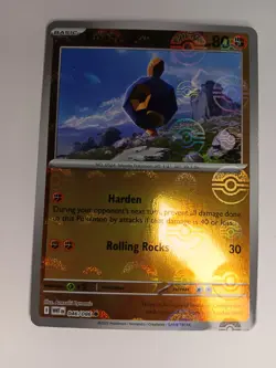 Roggenrola 046/086 Pokeball Reverse Holo White Flare English Pokemon Card NM - Image 1