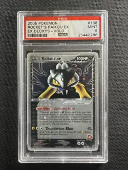 Pokemon Card PSA 9 Mint Rocket's Raikou Ex -Ex Deoxys 2005 Holo 108/107 - Image 1