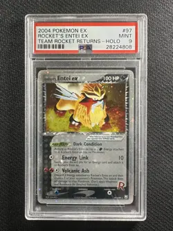 Pokemon Card PSA 9 Mint Rocket's Entei Ex Team Rocket Returns 2004 Holo 97/109 - Image 1
