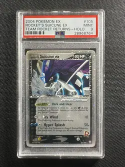 Pokemon Card PSA 9 Mint Rockets Suicune Ex Team Rocket Returns 2004 Holo 105/109 - Image 1