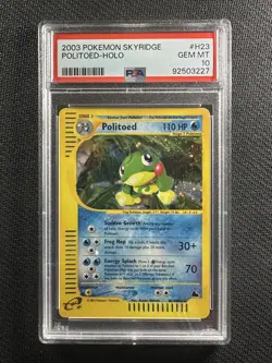 Pokemon Card PSA 10 Gem Mint Politoed Skyridge 2003 Holo H23/H32 Pop 149 Wotc - Image 1