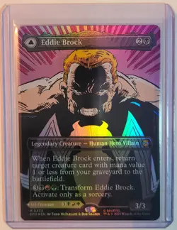 WOTC Marvel's Spider-Man Eddie Brock (0233) (Borderless) (MR) (Foil) NM - Image 1