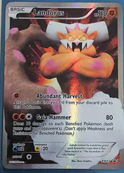 Pokemon TCG - Landorus BW43 NM Full Art Holo Black & White Promo - Image 1