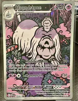 Pokemon TCG Houndstone Mega Evolution: Base 145/132 NM Pack Fresh Full Art Rare - Image 1