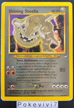 Carte Pokemon SHINING STEELIX 112/105 Holo Wizards Neo Destiny Italien ITA - Image 1