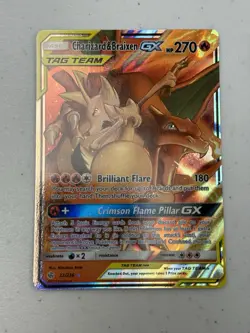 Charizard & Braixen GX 22/236 Cosmic Eclipse Tag Team Pokemon Card NM - Image 1