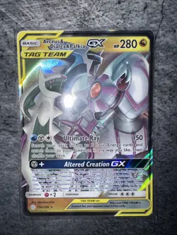 Pokemon TCG Arceus & Dialga & Palkia GX 156/236 Cosmic Eclipse Ultra Rare Card - Image 1