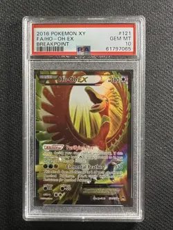 Pokemon Card PSA 10 Gem Mint Ho-Oh Ex Breakpoint 2016 Holo Full Art 121/122 - Image 1