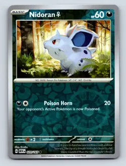 Basic Nidoran HP 60 Poison Horn Attack Rarity Blue Pokemon Card - Image 1