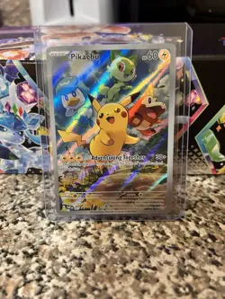 Pokemon TCG Pikachu 027 Promo Holo Black Star Paldea Evolved - Image 1