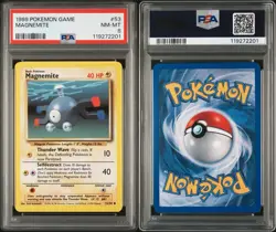 PSA 8 - Magnemite 53/102 Base Set 1999 Unlimited Pokemon TCG - Image 3