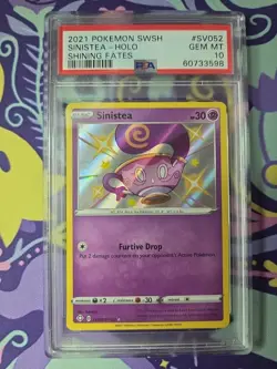 Pokemon TCG Sword & Shield Shining Fates Shiny Vault Sinistea SV052 PSA 10 GEM - Image 1