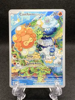 2025 Pokemon Castform Sunny Form Full Art Holo Surging Sparks #195/191 - Image 1