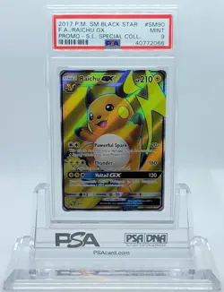 POKEMON BLACK STAR PROMO RAICHU GX #SM90 FULL ART HOLO FOIL PSA 9 MINT #40772066 - Image 1