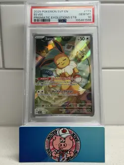 2025 POKEMON PRISMATIC EVOLUTIONS ELITE TRAINER BOX SVP EN-SV #173 EEVEE PSA 10 - Image 1