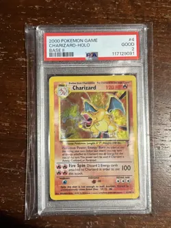 2000 Pokemon Game Charizard Holo 4/130 PSA 2 Free Shipping - Image 1