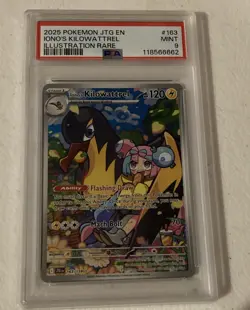 2025 POKEMON JTG EN ILLUSTRATION RARE IONO'S KILOWATTREL PSA 9 Mint - Image 1