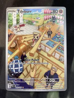Timburr 183/167 Illustration Rare Pokemon Card 2024 Twilight Masquerade NM - Image 1