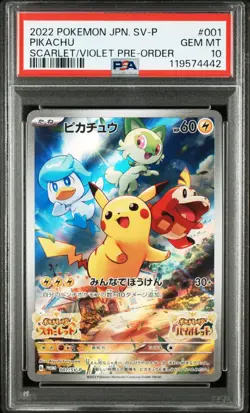 PSA 10 Pikachu 001/SV-P Scarlet & Violet Promo Pokemon Card Japanese Sequential - Image 2