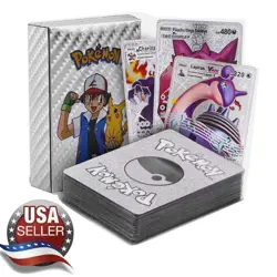 New Foil SILVER PACK 55 CARDS TCG GX Vmax GX Card Charizard Rare Pokemon - Image 1