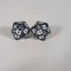 Magic: The Gathering MTG Spindown Die D20 Lot Of 2 - Black White - Kaladesh KLD - Image 1