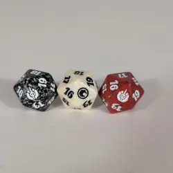 Magic: The Gathering MTG Spindown Die D20 Lot of 3 - Black Red White - Mirrodin - Image 1