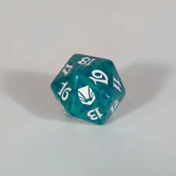 Magic: The Gathering MTG Spindown Die D20 - Green White - Darksteel DST - Image 1