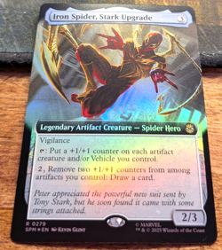 IRON SPIDER, STARK UPGRADE Extended Art Foil - Spider-Man - MTG Magic - Image 2