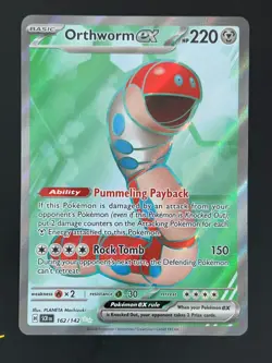 Orthworm ex 162/142 - Ultra Rare Full Art Holo - Pokemon Stellar Crown - Image 1