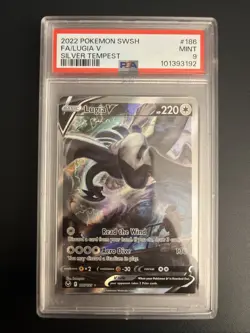 Pokemon SWSH Silver Tempest Lugia v Full Art FA 186 PSA 9 Mint 2022 - Image 1