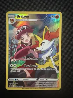 Pokemon Braixen TG01 Silver Tempest Trainer Gallery Ultra Rare Full Art Holo NM - Image 1